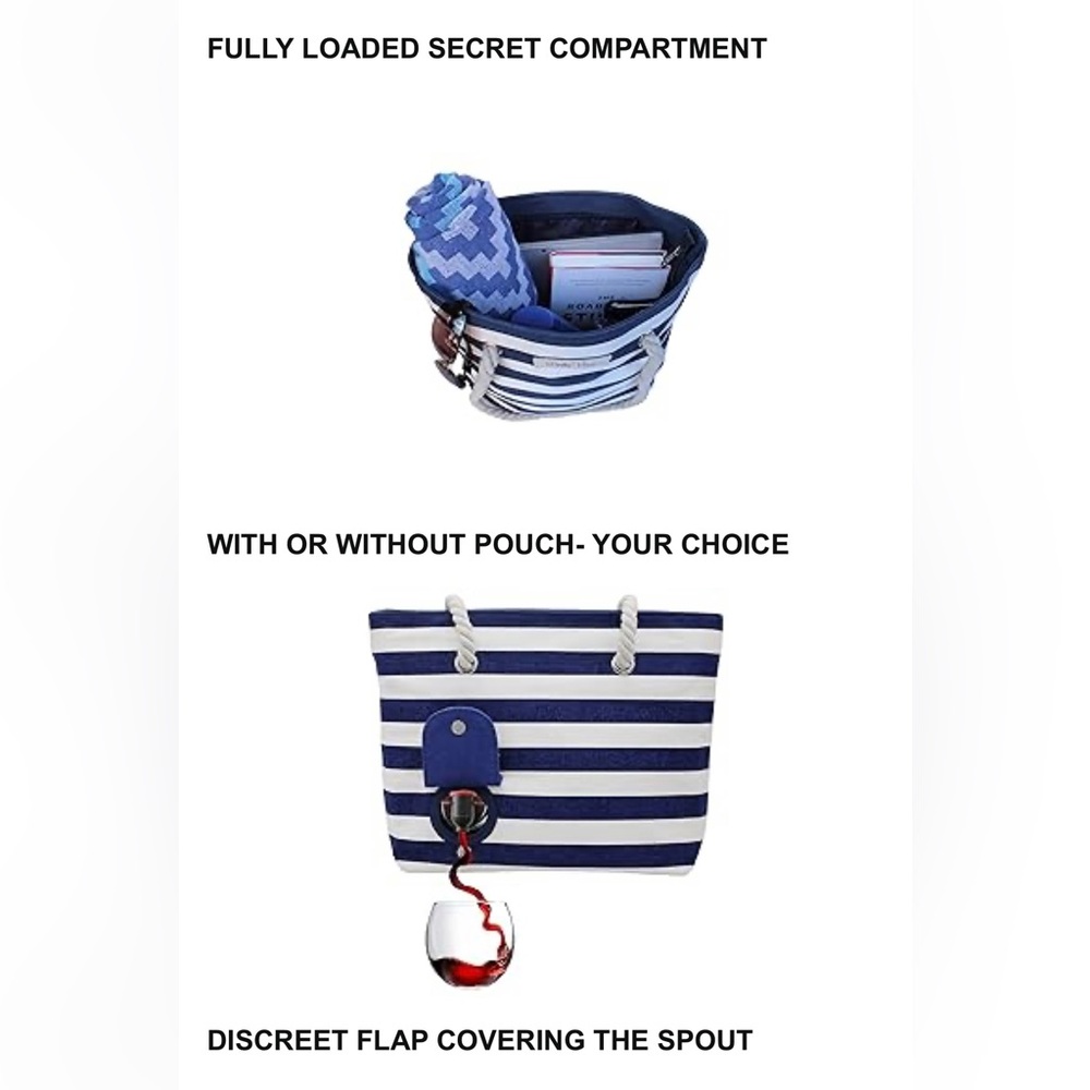 PortoVino Beach Wine Tote with Pour Spout & Dustbag NWT - Picture 14 of 16